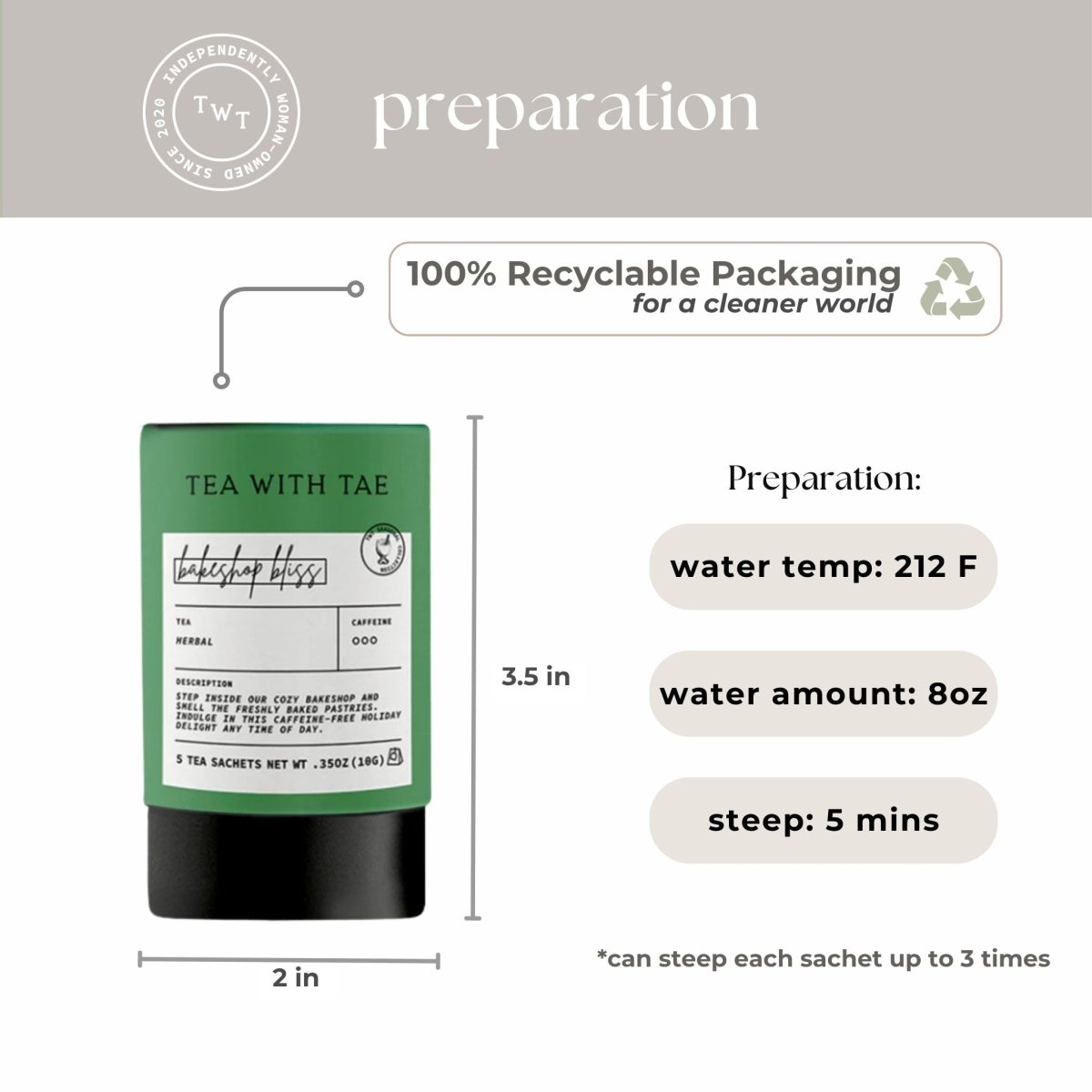 Bakeshop Bliss Mini Tea Tube (5 tea bags) - Tea with Tae