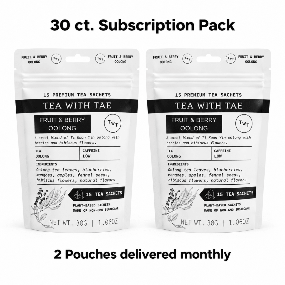 Fruit & Berry Oolong Hot Tea Pouch - Tea with Tae