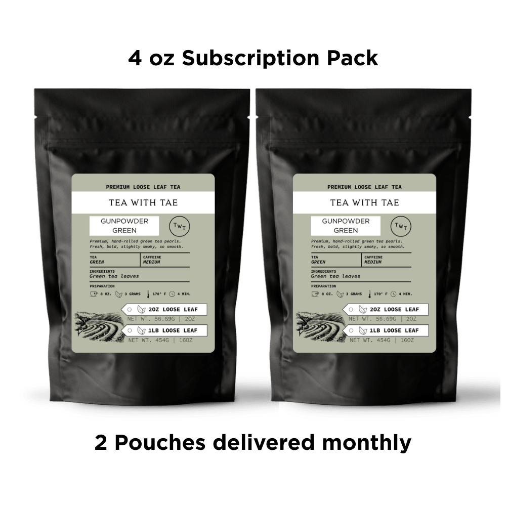 Gunpowder Green Loose Leaf Tea Pouch (2oz. or 1lb.) - Tea with Tae