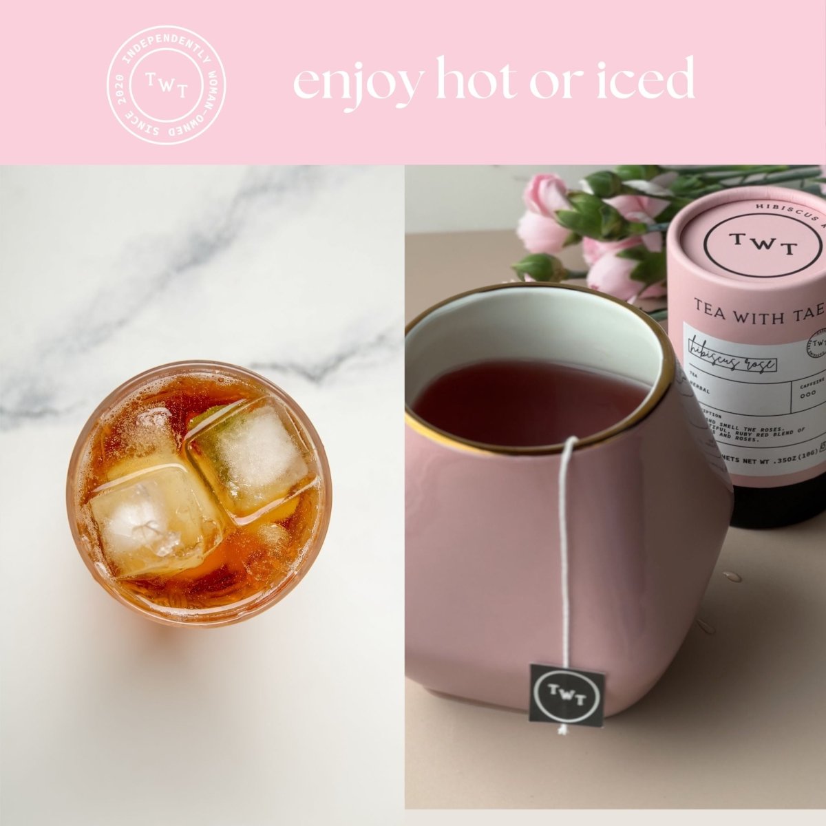 Hibiscus Rose Mini Tea Tube (5 tea bags) - Tea with Tae