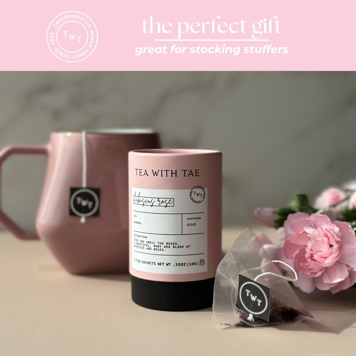 Hibiscus Rose Mini Tea Tube (5 tea bags) - Tea with Tae