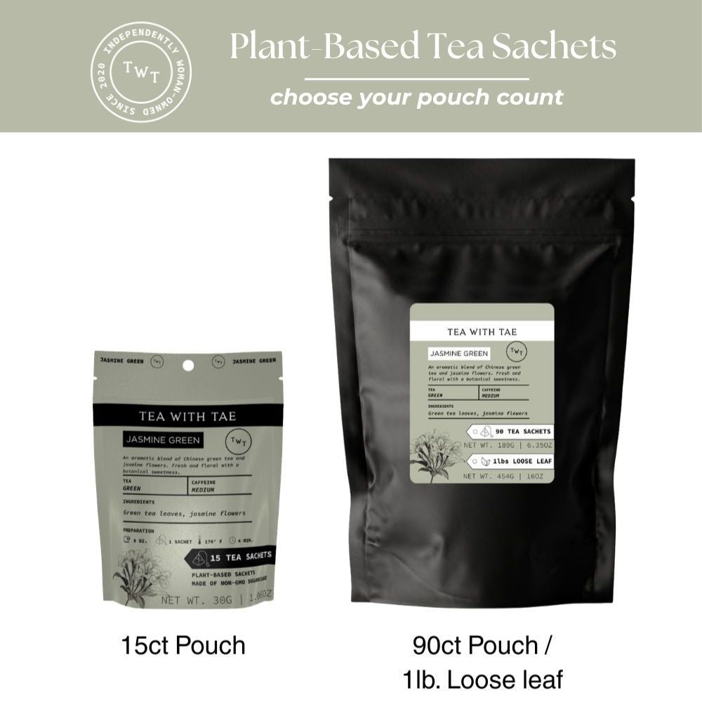 Jasmine Green Hot Tea Pouch - Tea with Tae