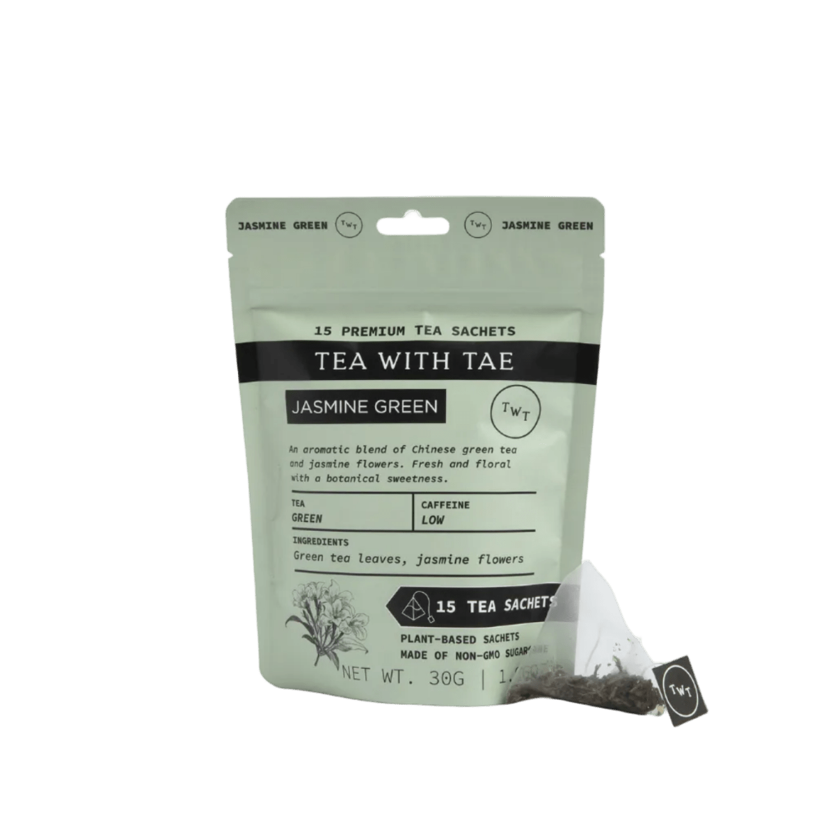 Jasmine Green Tea Pouch (15 tea bags) - Tea with Tae