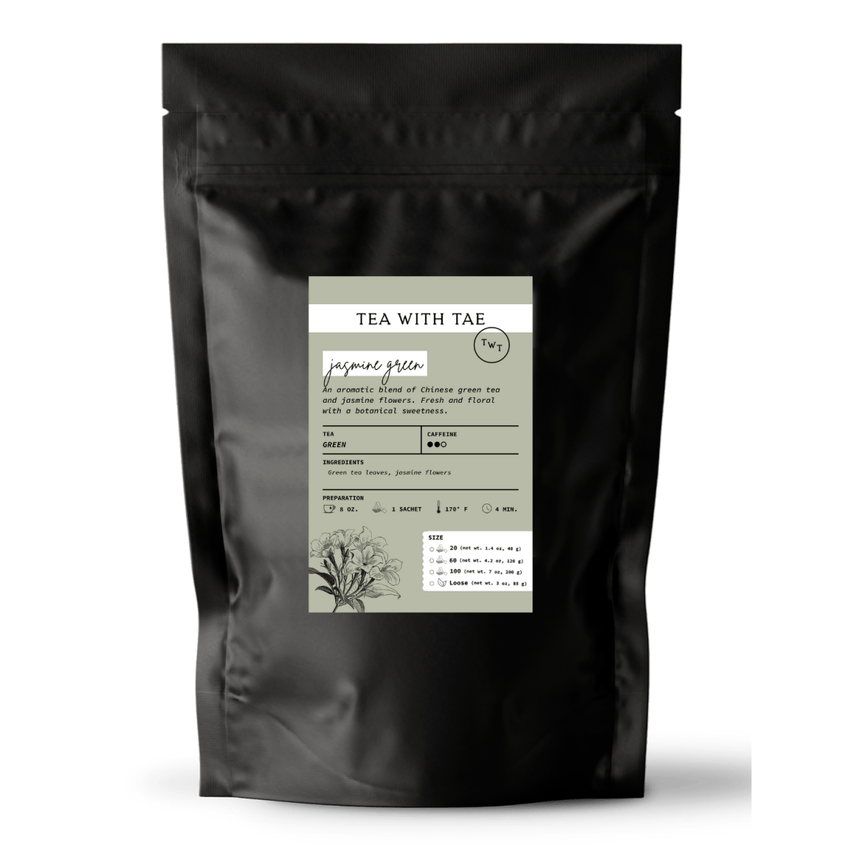 Jasmine Green Tea Pouch - Tea with Tae
