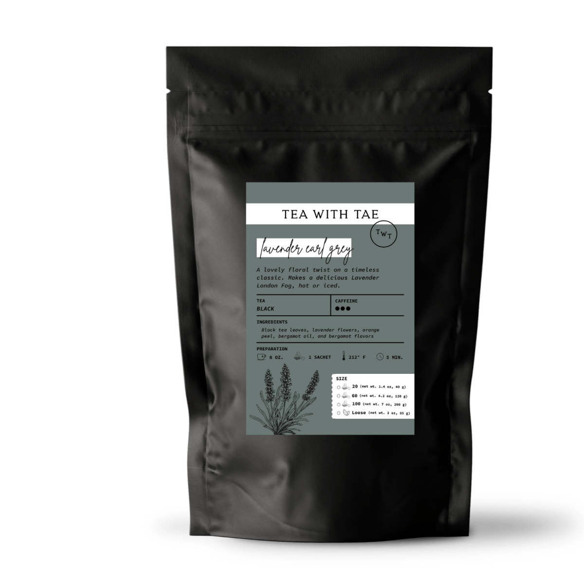 Lavender Earl Grey Pouch - Tea with Tae