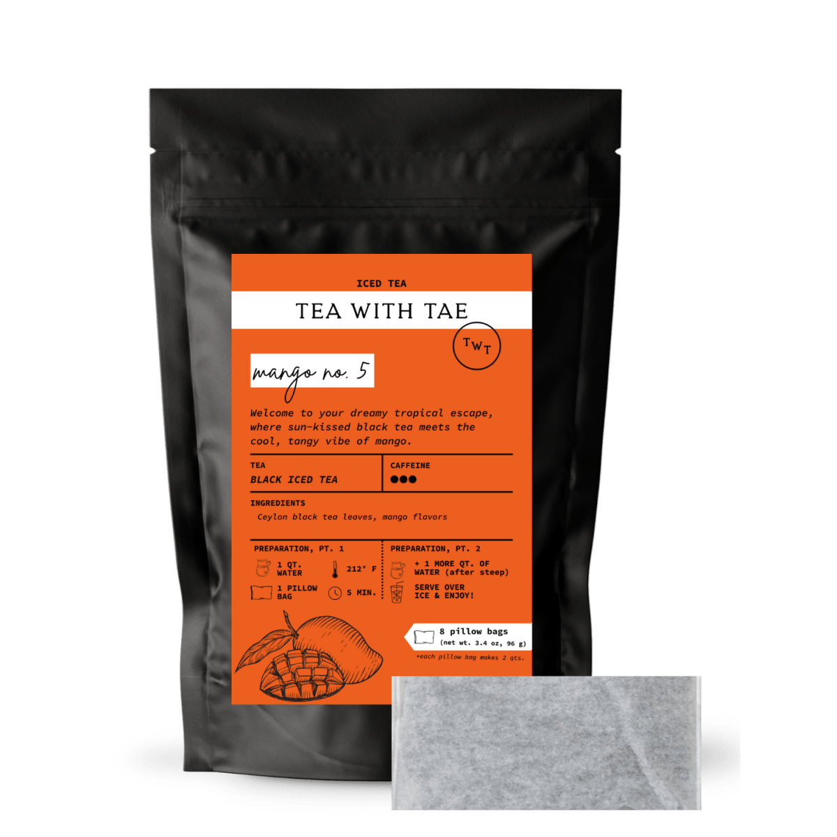 Mango No. 5 Iced Black Tea pouch - Tea with Tae