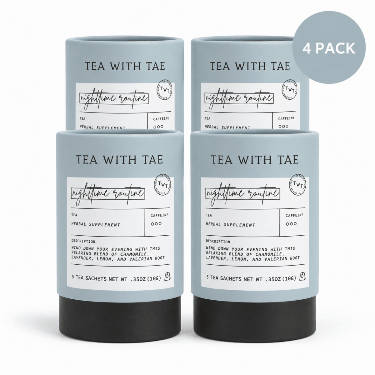Nighttime Routine Mini Tea Tube (5 tea bags) - Tea with Tae
