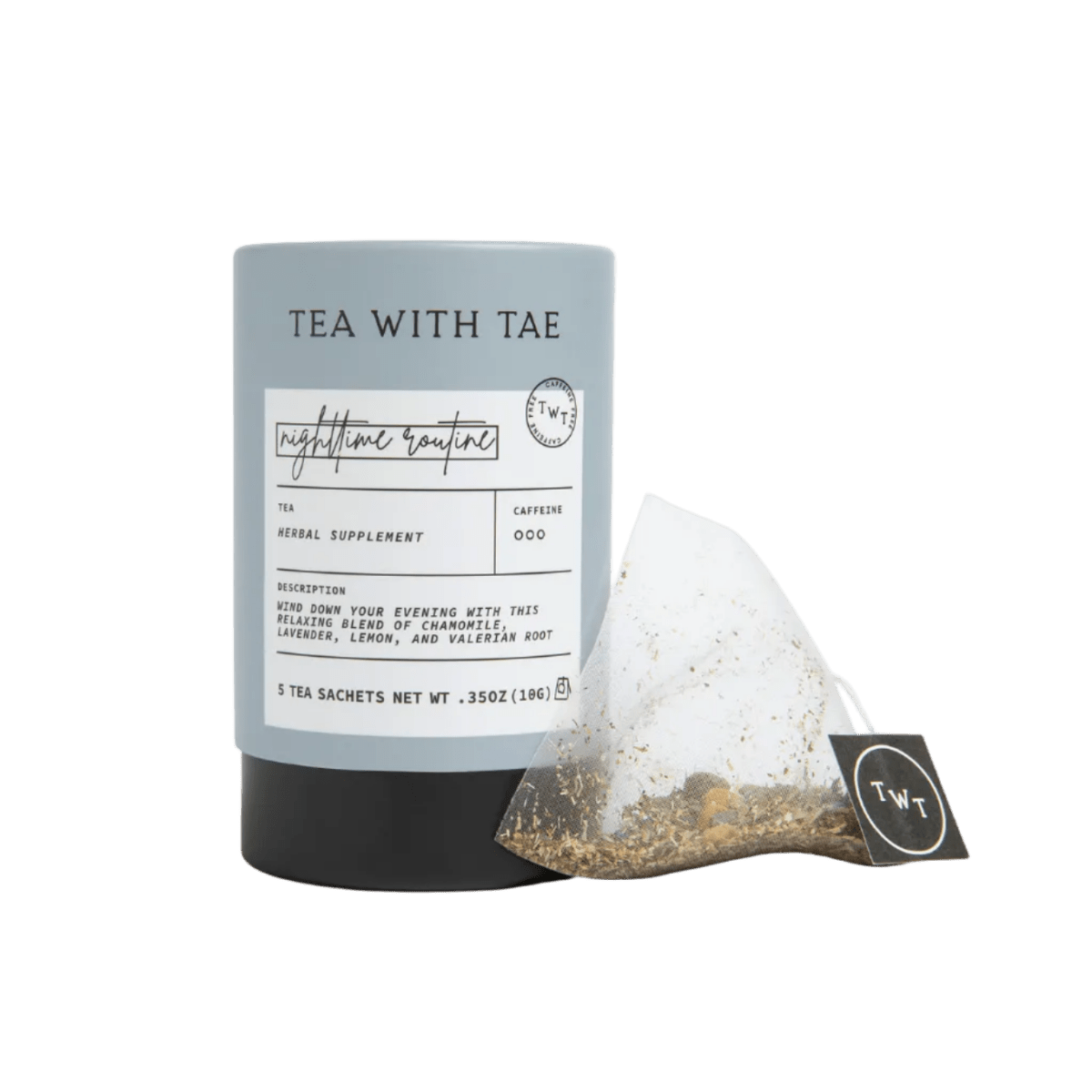 Nighttime Routine Mini Tea Tube (5 tea bags) - Tea with Tae