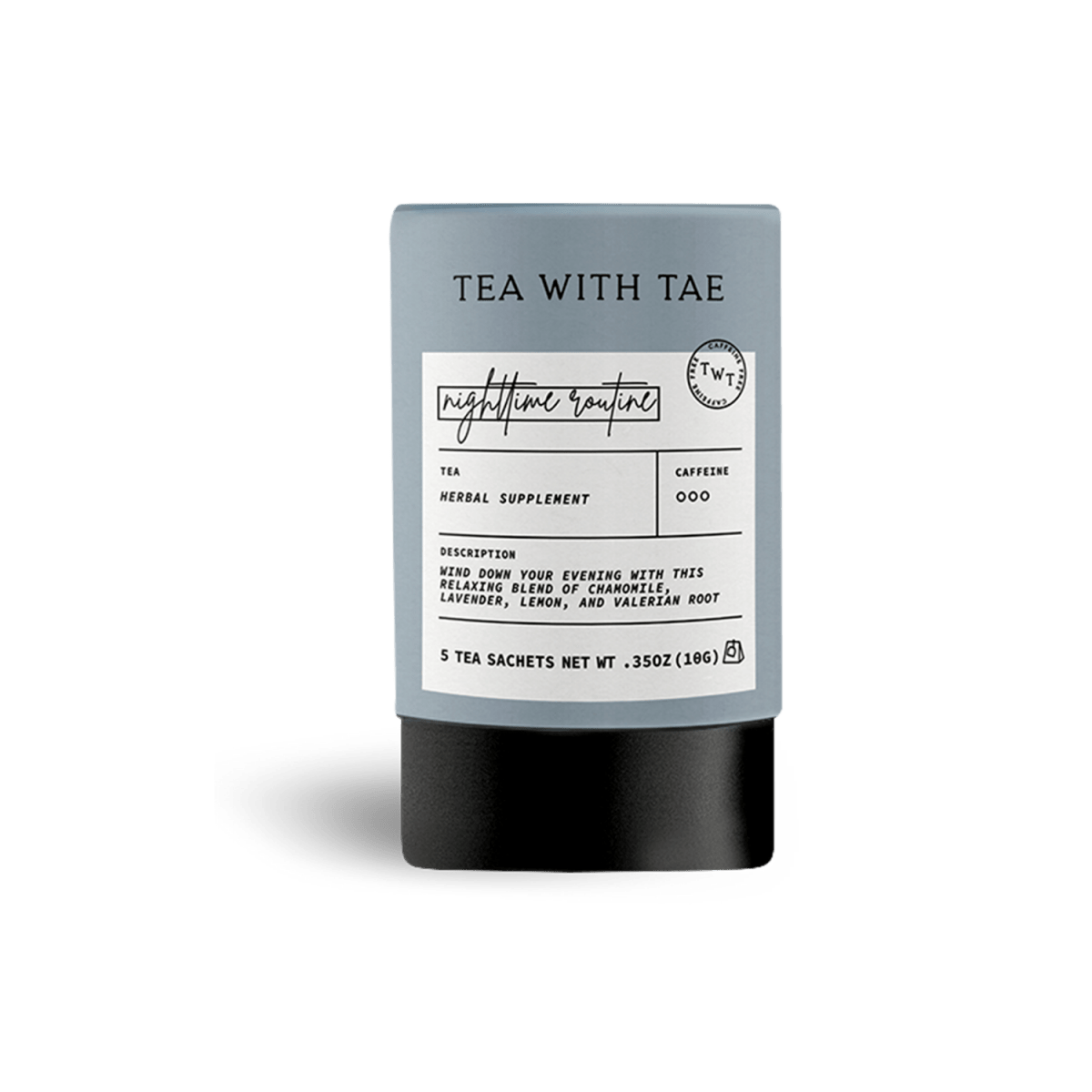 Nighttime Routine Mini Tea Tube (5 tea bags) - Tea with Tae