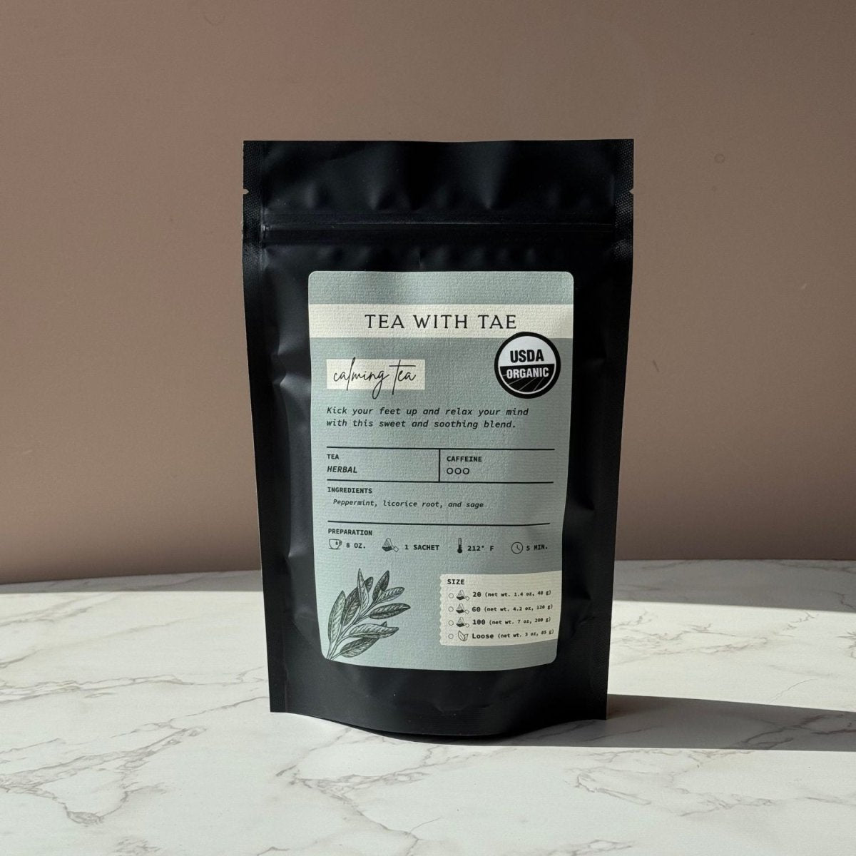 Organic Calming Tea Pouch - Tea with Tae