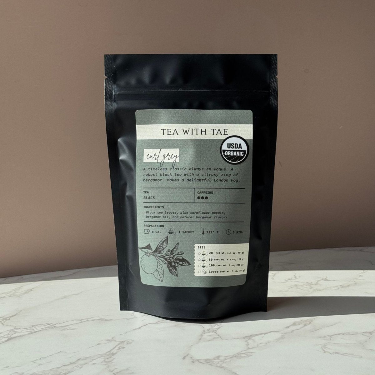 Organic Earl Grey Pouch - Tea with Tae