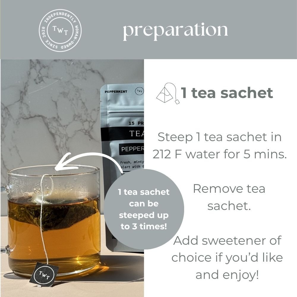 Peppermint Hot Tea Pouch - Tea with Tae