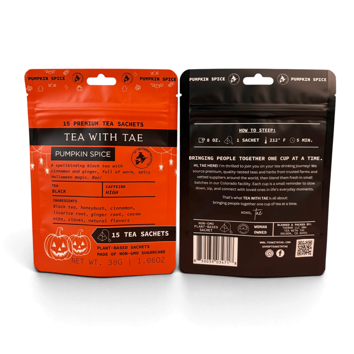 Pumpkin Spice Halloween Pouch - Tea with Tae