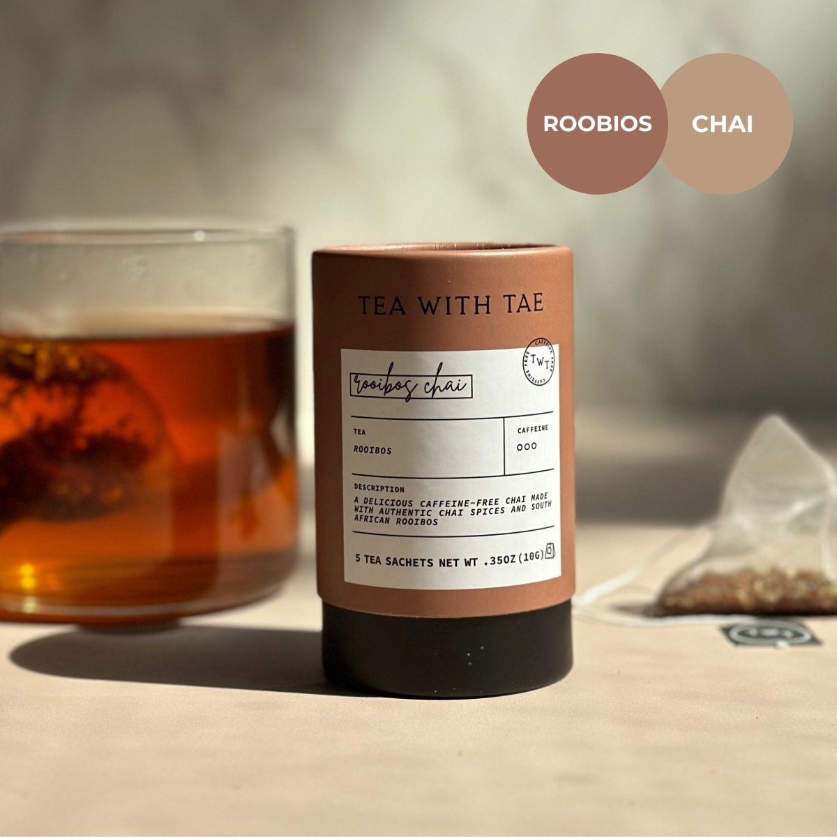 Rooibos Chai Mini Tea Tube (5 tea bags) - Tea with Tae