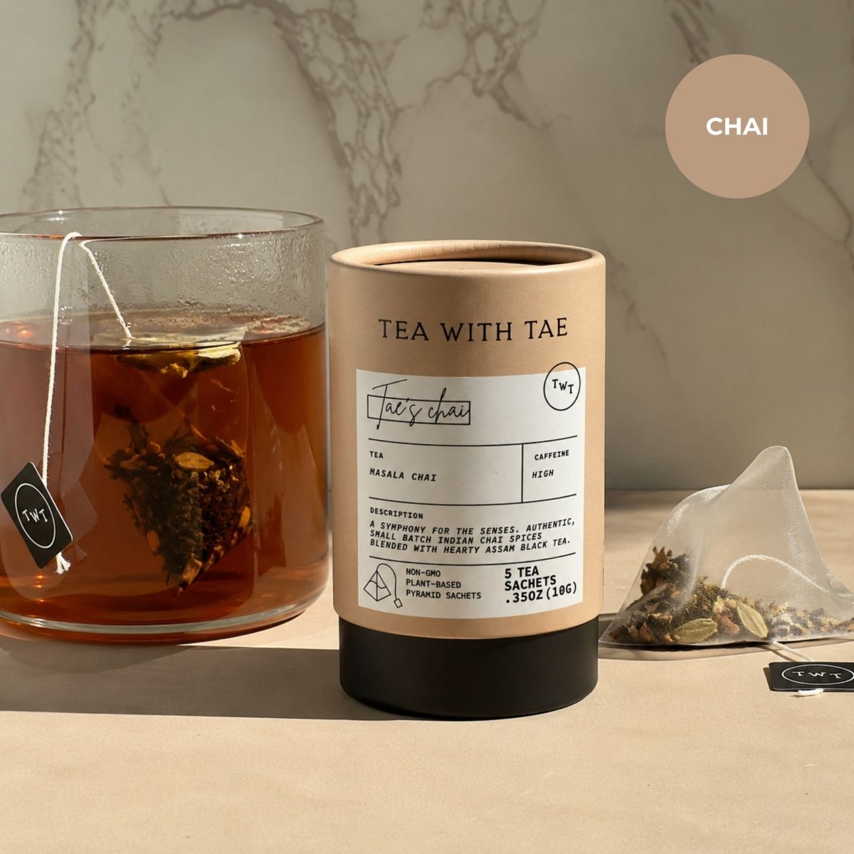 Tae's Chai Mini Tea Tube (5 tea bags) - Tea with Tae