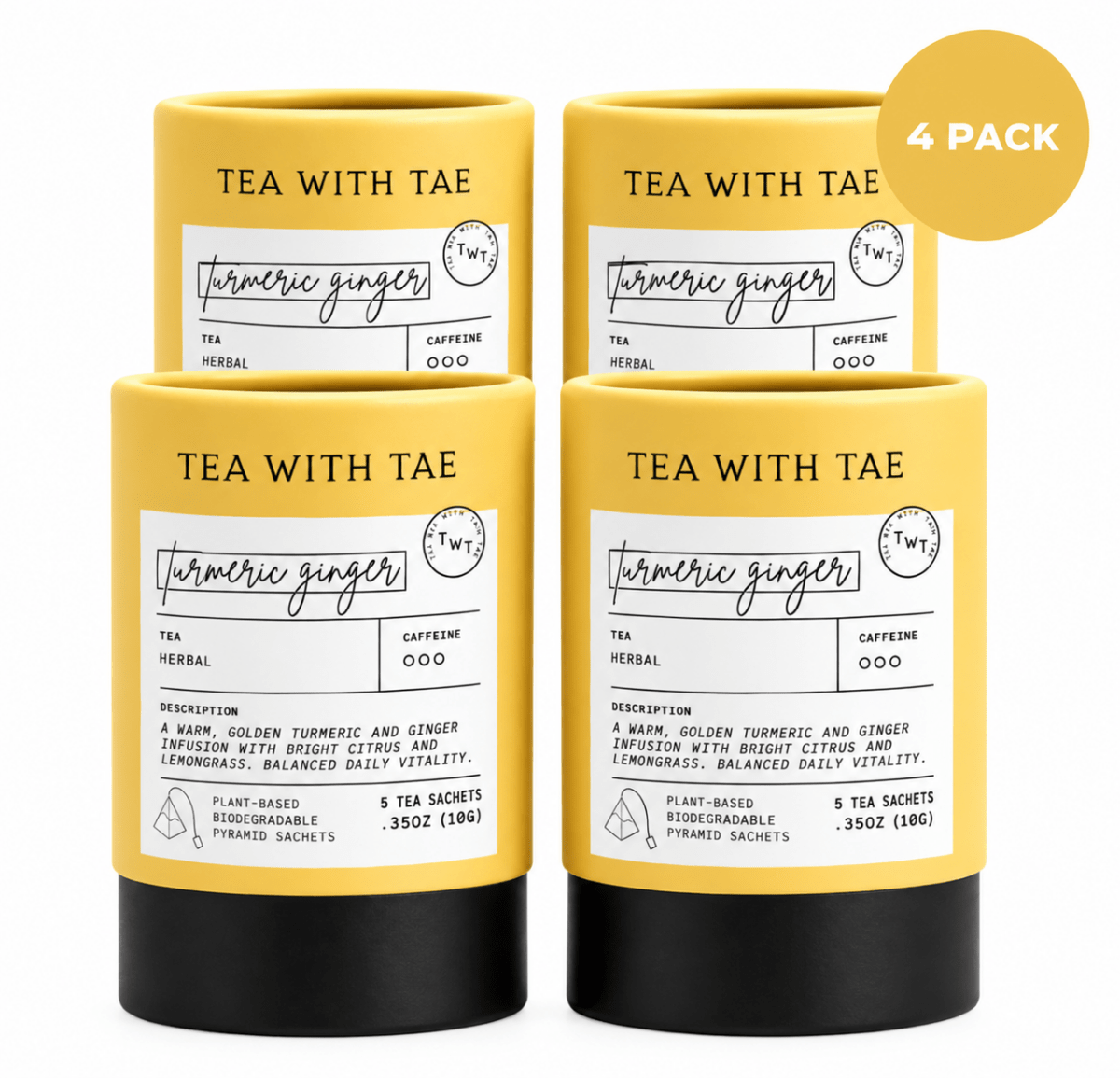 Turmeric Ginger Mini Tea Tube (5 tea bags) - Tea with Tae