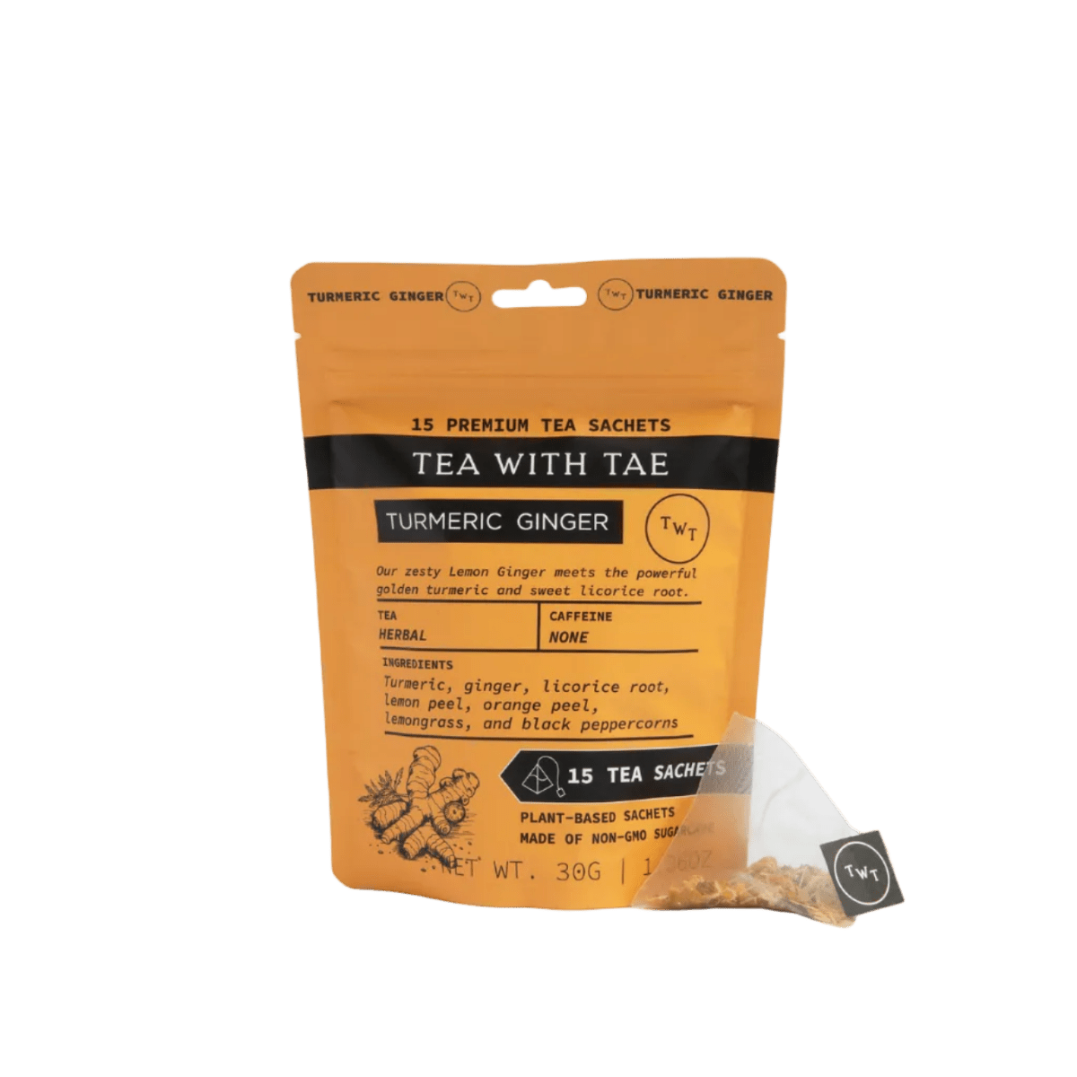 Turmeric Ginger Pouch (15 tea bags) - Tea with Tae