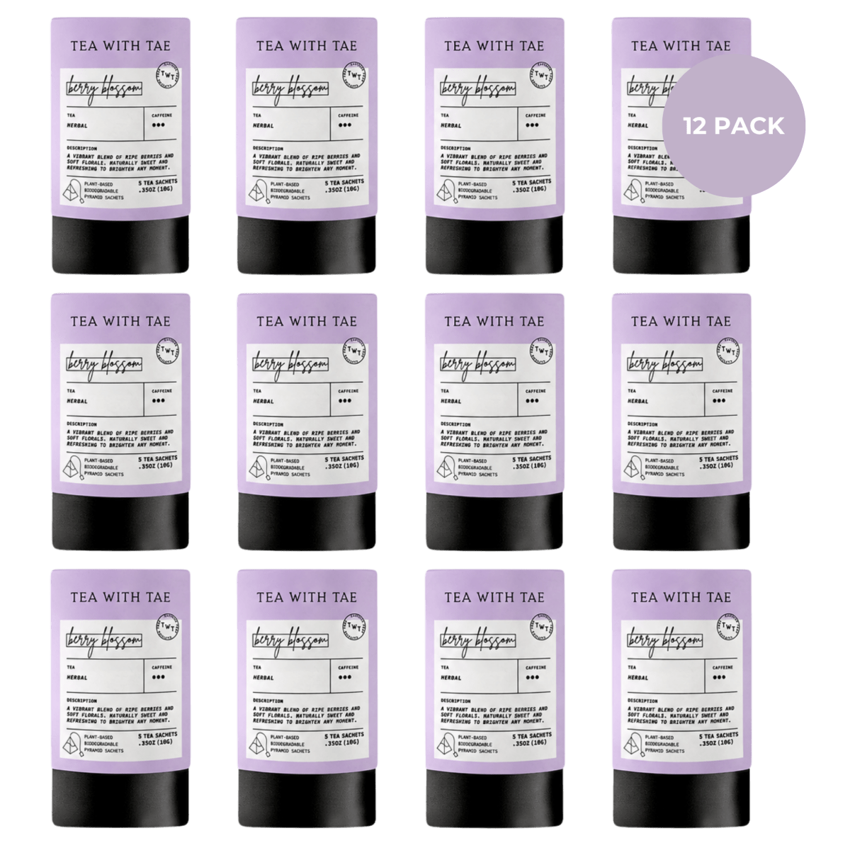 Berry Blossom Mini Tea Tube (5 tea bags) - Tea with Tae