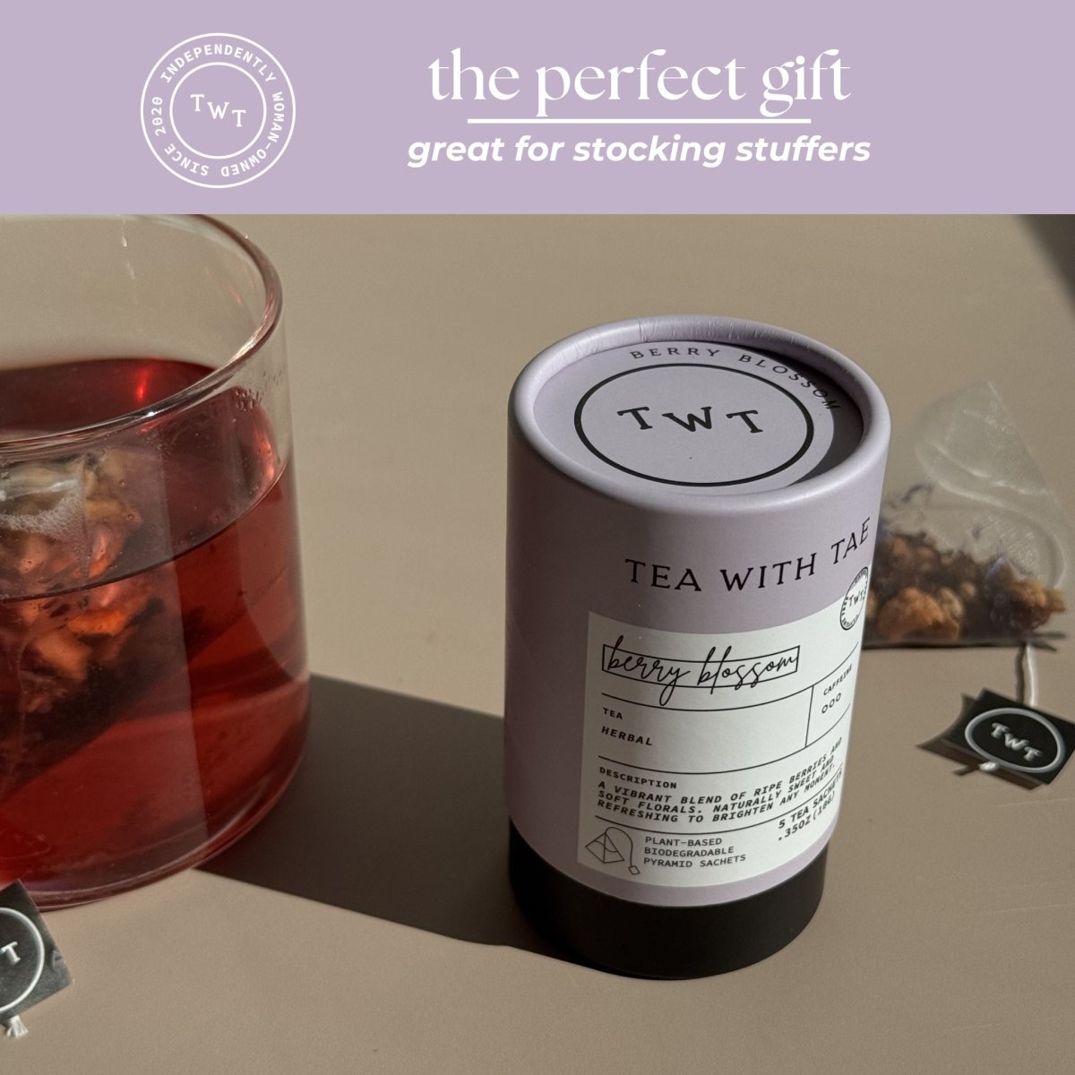 Berry Blossom Mini Tea Tube (5 tea bags) - Tea with Tae