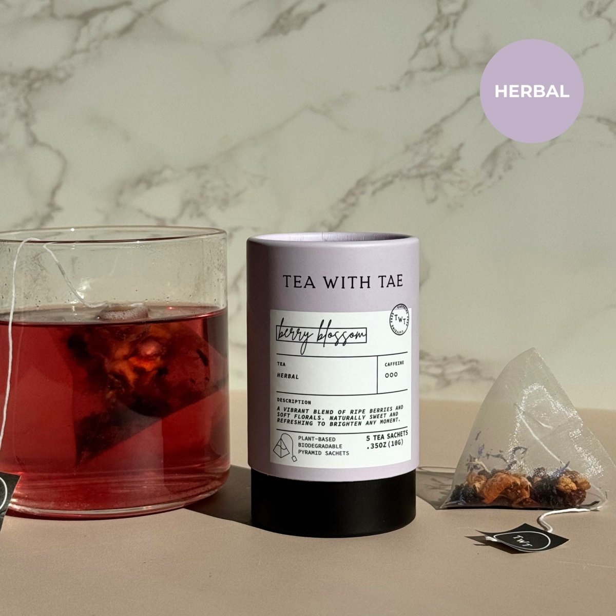 Berry Blossom Mini Tea Tube (5 tea bags) - Tea with Tae