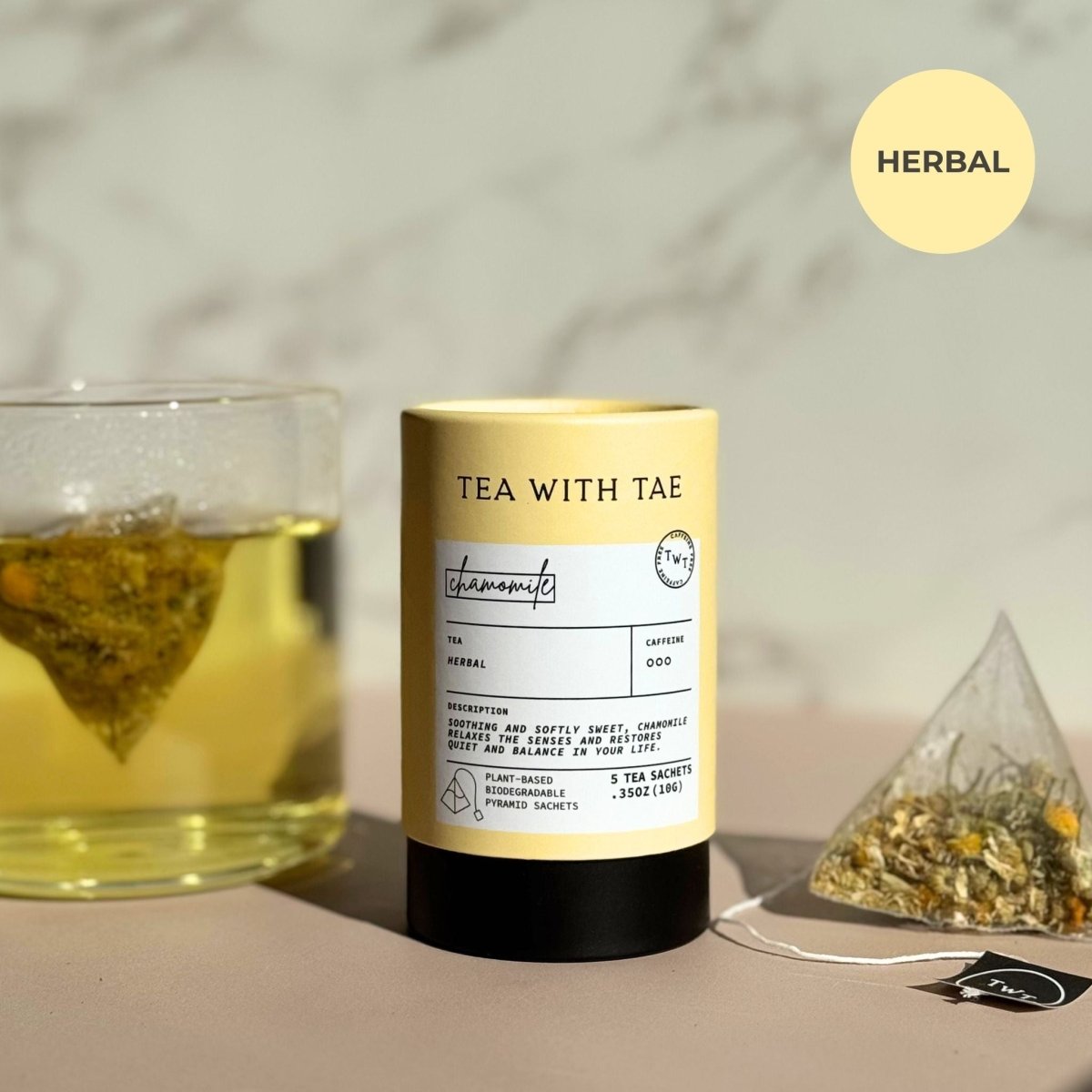 Chamomile Mini Tea Tube (5 tea bags) - Tea with Tae