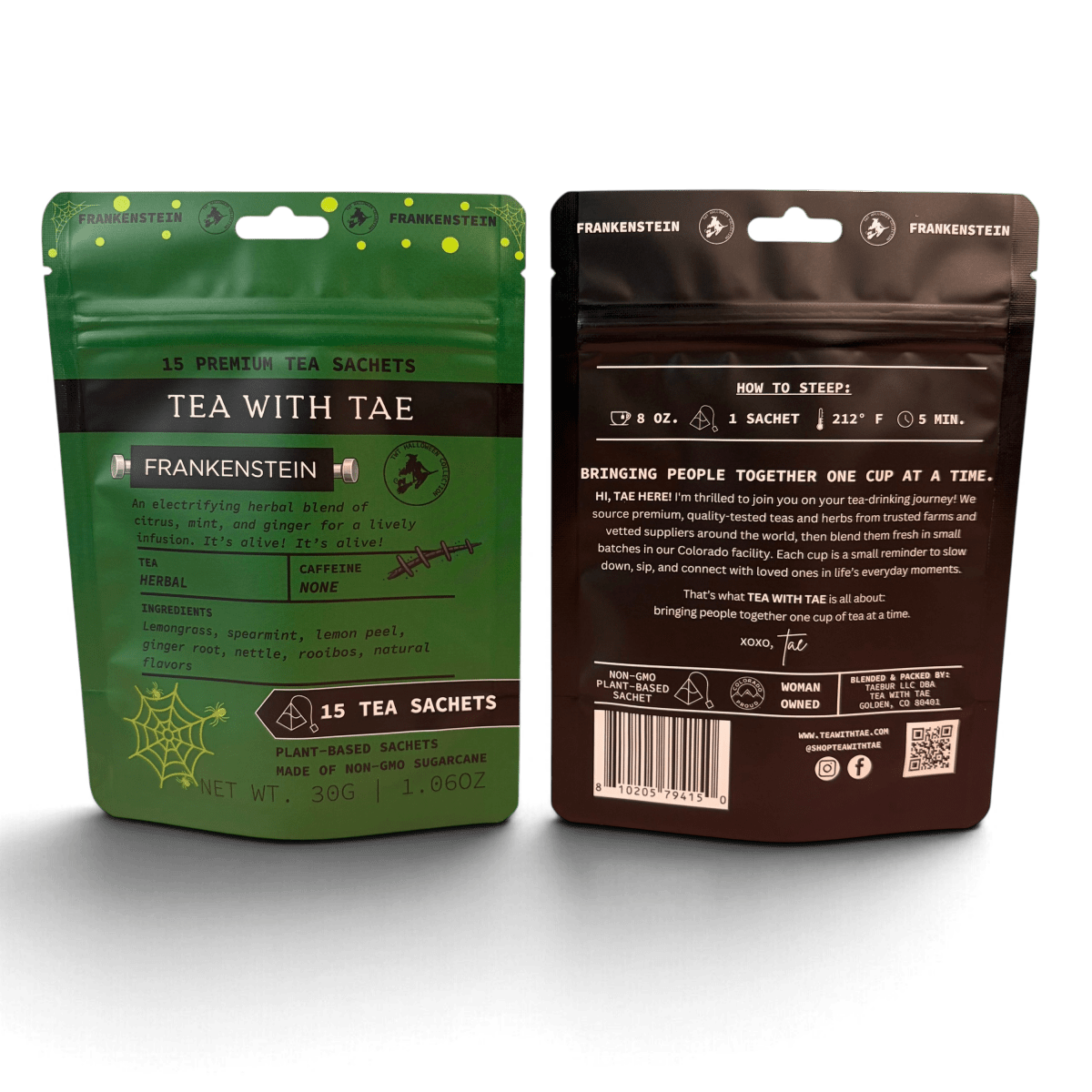 Frankenstein Halloween Pouch - Tea with Tae