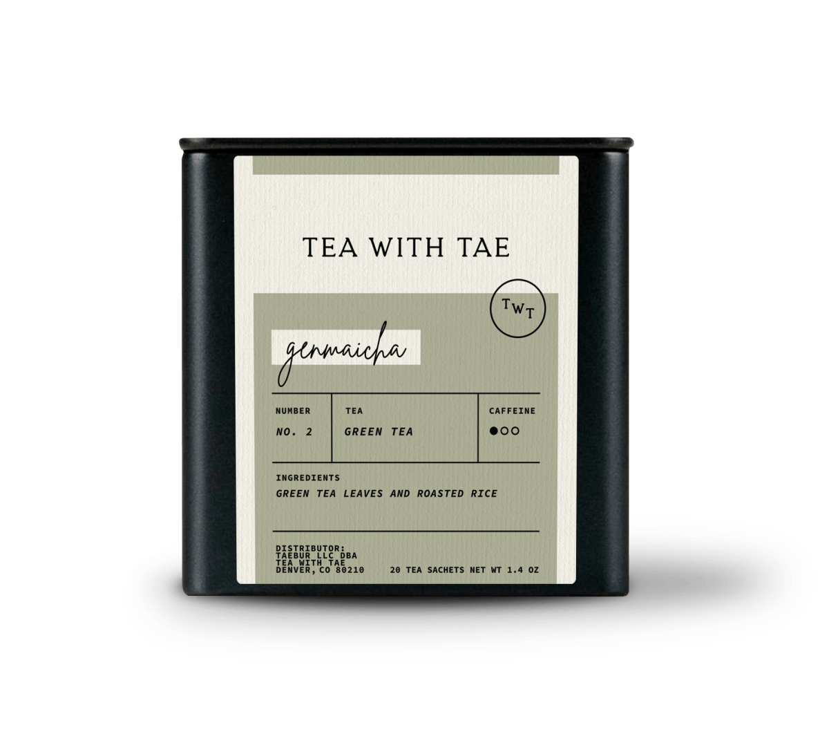 Genmaicha Tea Tin Gift (20 tea sachets) - Tea with Tae