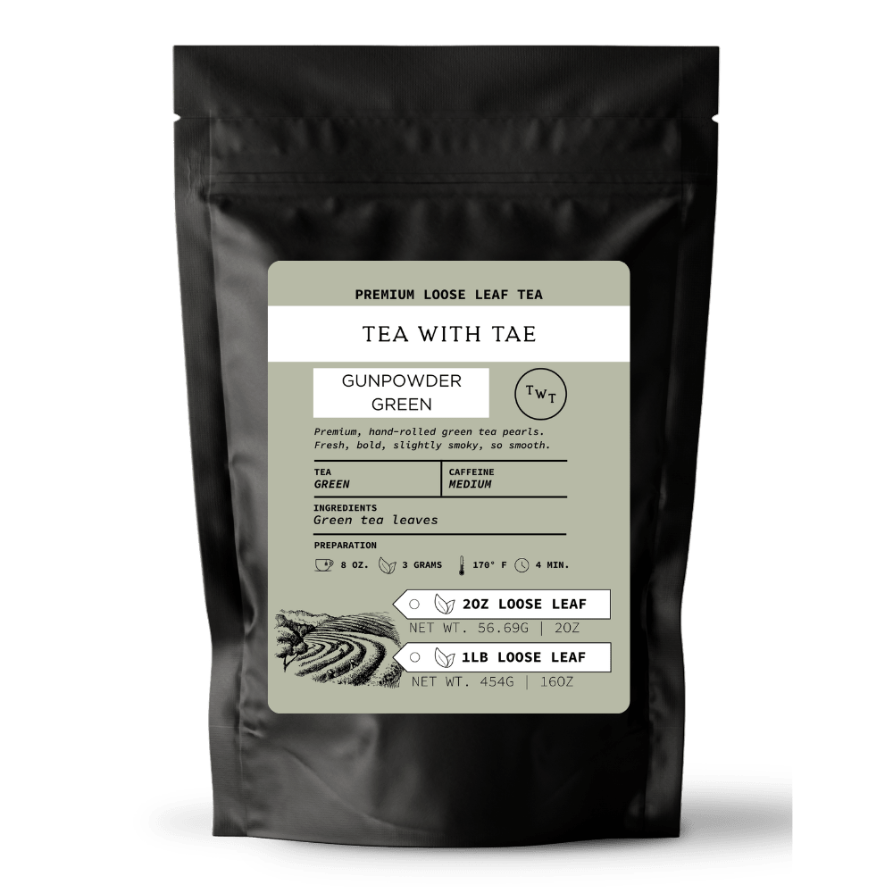 Gunpowder Green Loose Leaf Tea Pouch (2oz. or 1lb.) - Tea with Tae