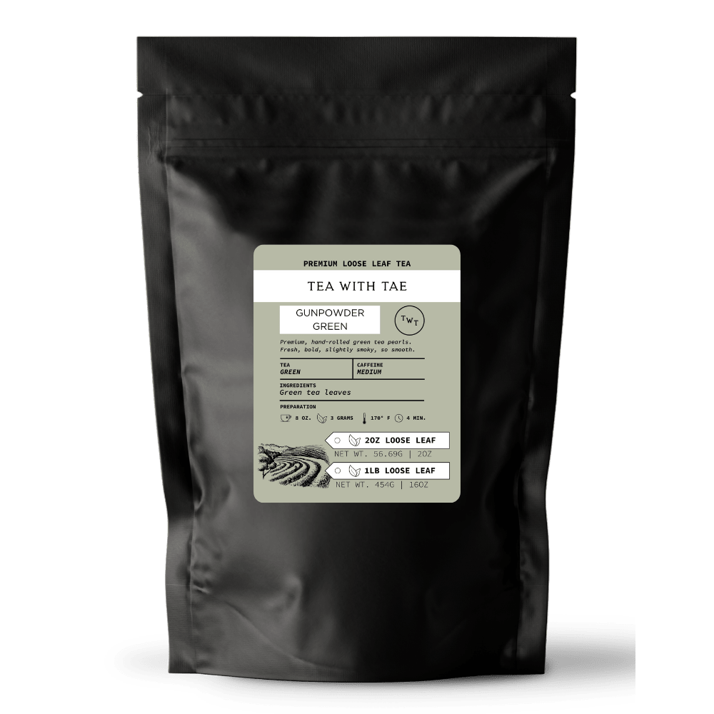 Gunpowder Green Loose Leaf Tea Pouch (2oz. or 1lb.) - Tea with Tae
