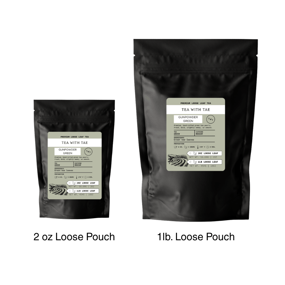 Gunpowder Green Loose Leaf Tea Pouch (2oz. or 1lb.) - Tea with Tae