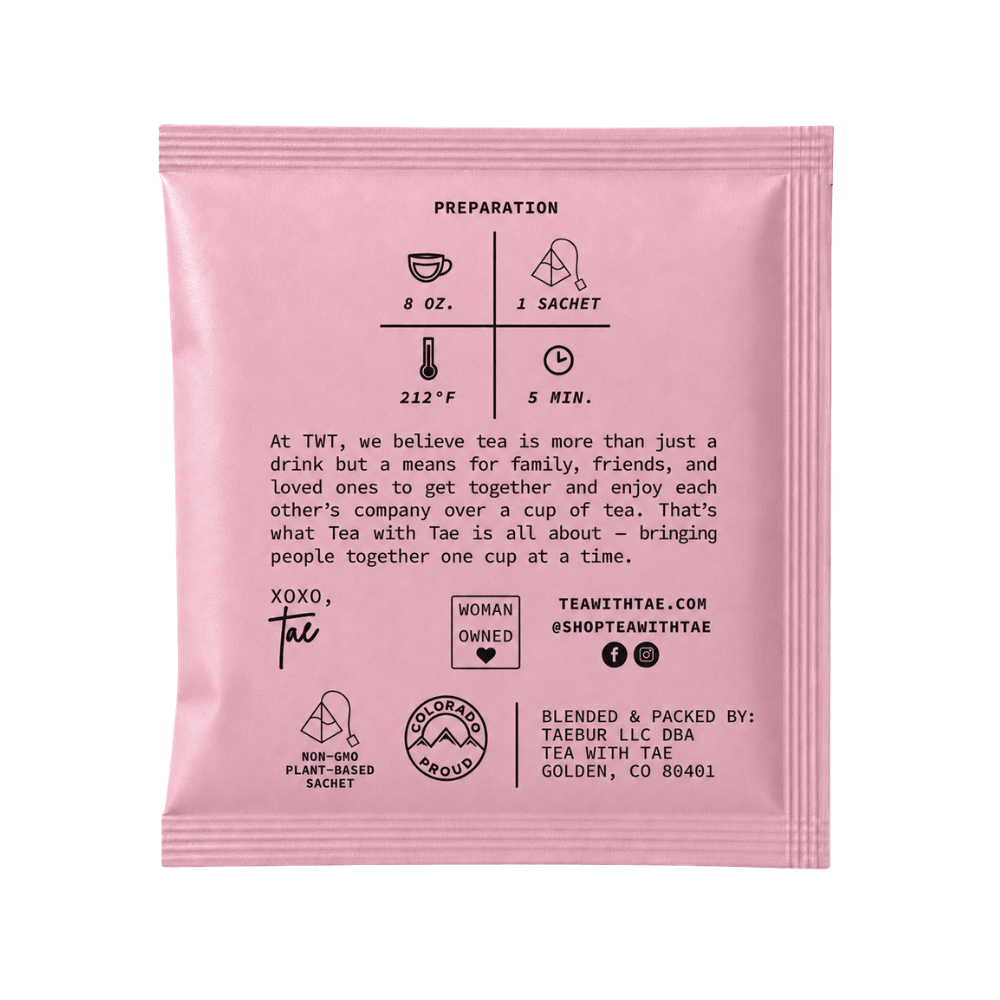 Hibiscus Rose 50 ct. Overwrap Bag - Tea with Tae
