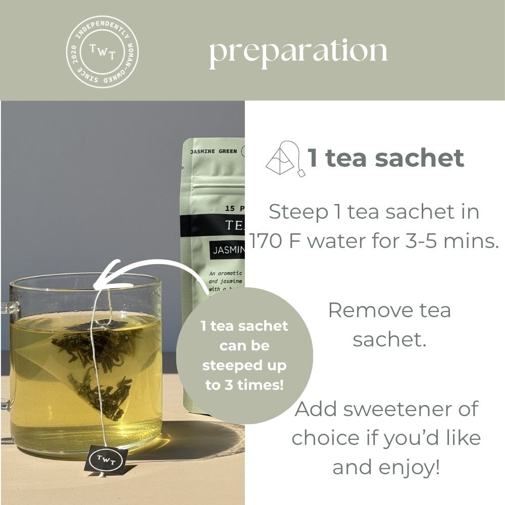 Jasmine Green Hot Tea Pouch - Tea with Tae
