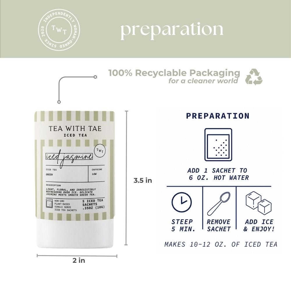 Jasmine Green Iced Mini Tea Tube (5 iced sachets) - Tea with Tae