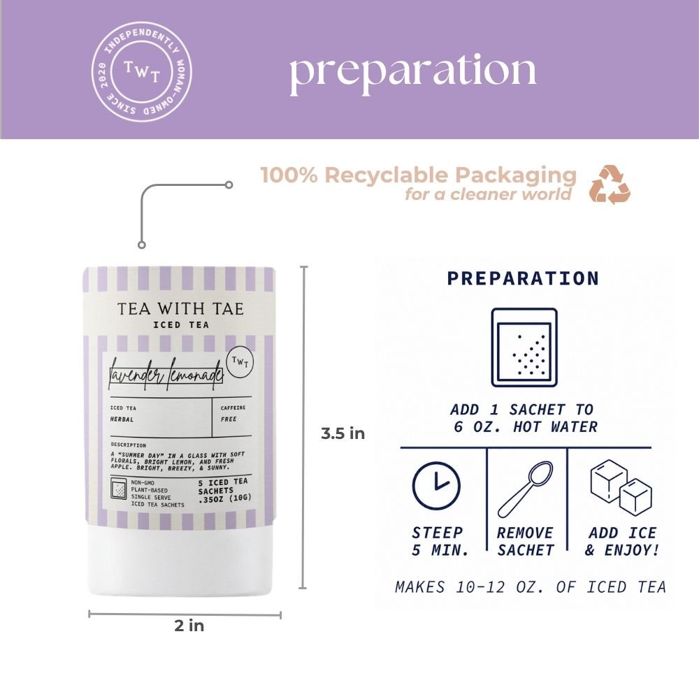 Lavender Lemonade Iced Mini Tea Tube (5 iced sachets) - Tea with Tae