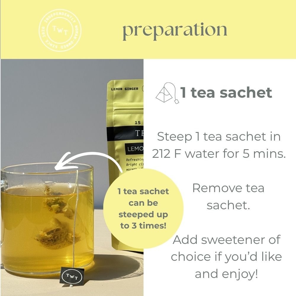 Lemon Ginger Hot Tea Pouch - Tea with Tae