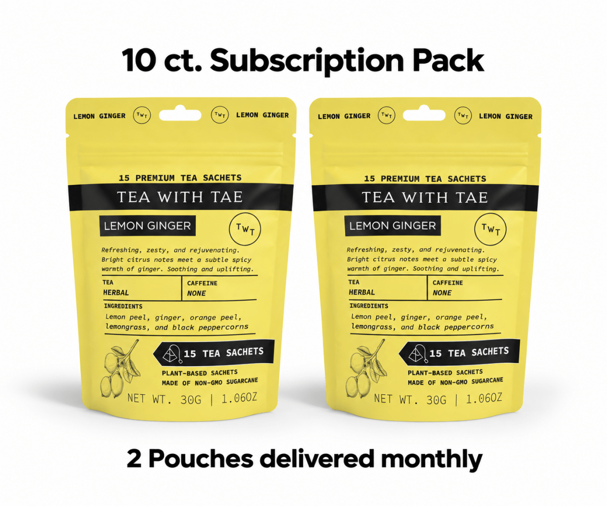 Lemon Ginger Hot Tea Pouch - Tea with Tae