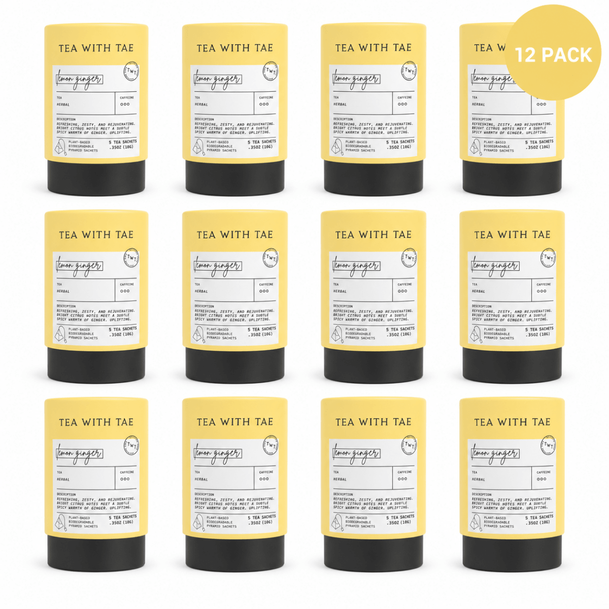 Lemon Ginger Mini Tea Tube (5 tea bags) - Tea with Tae