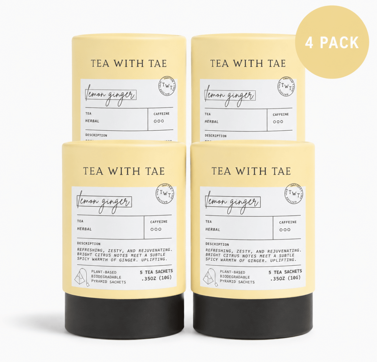 Lemon Ginger Mini Tea Tube (5 tea bags) - Tea with Tae