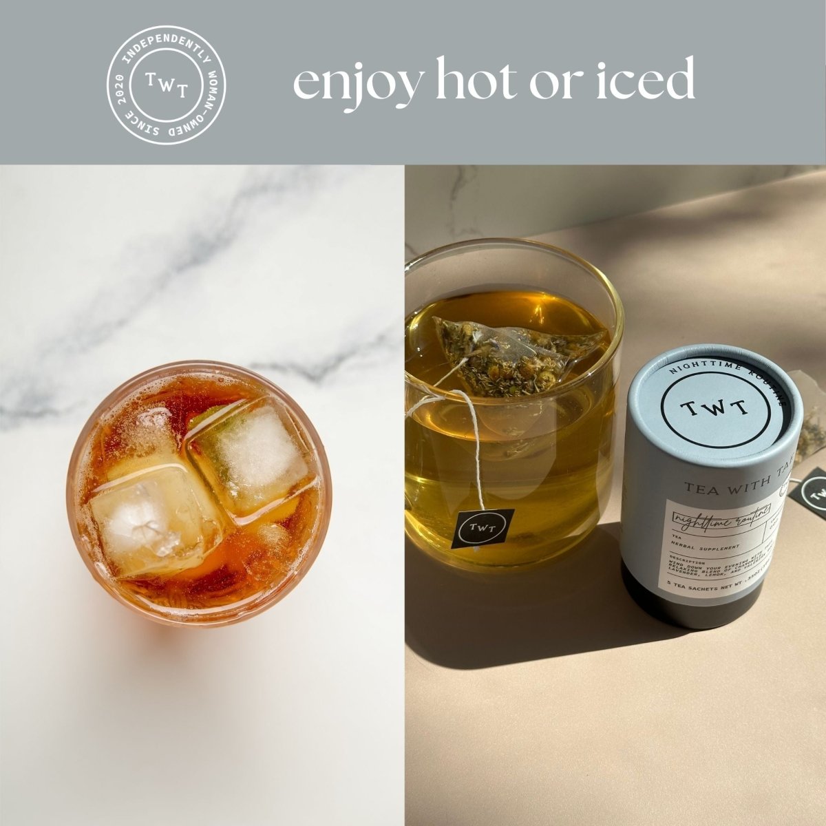 Nighttime Routine Mini Tea Tube (5 tea bags) - Tea with Tae