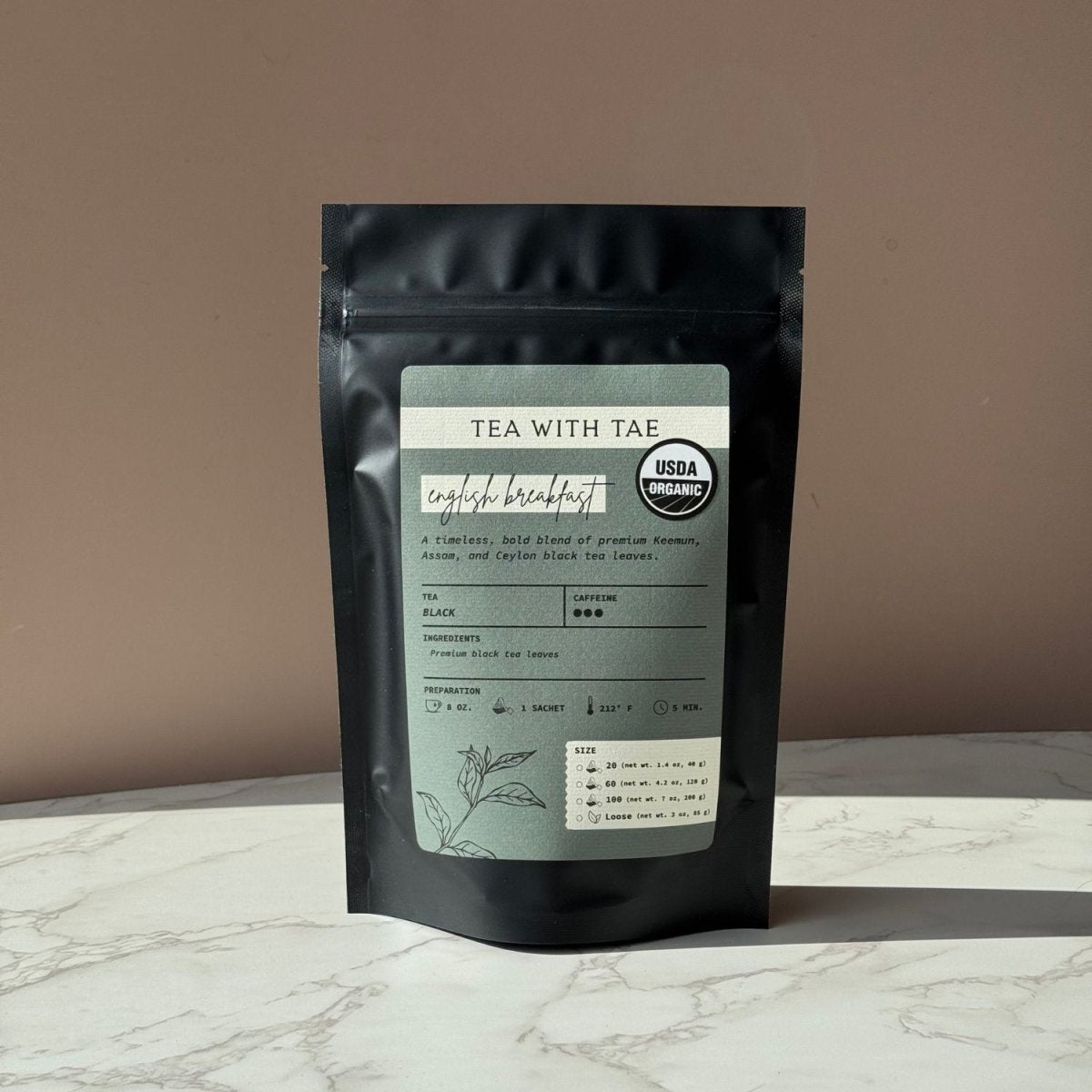 Organic English Breakfast Pouch - Tea with Tae