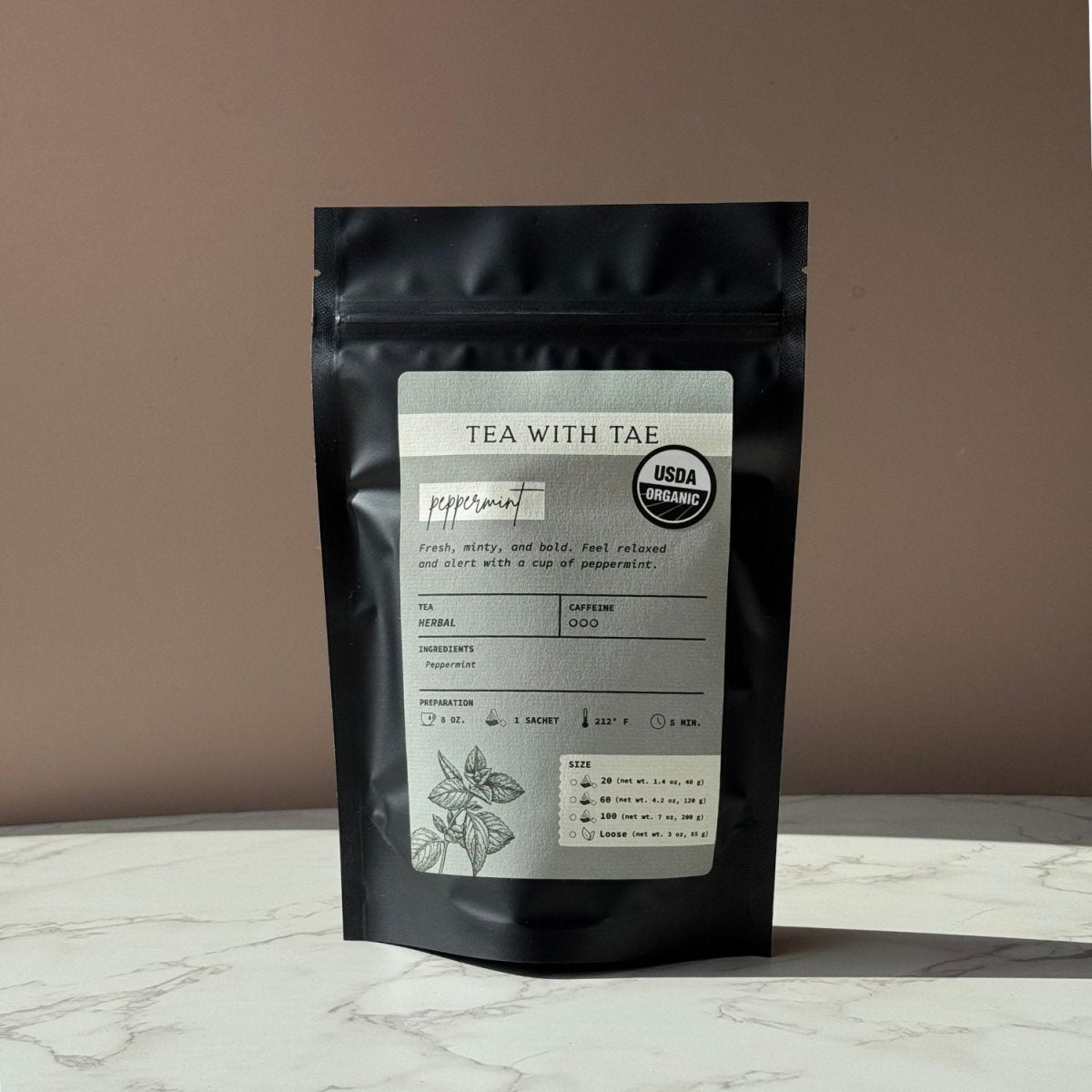 Organic Peppermint Pouch - Tea with Tae