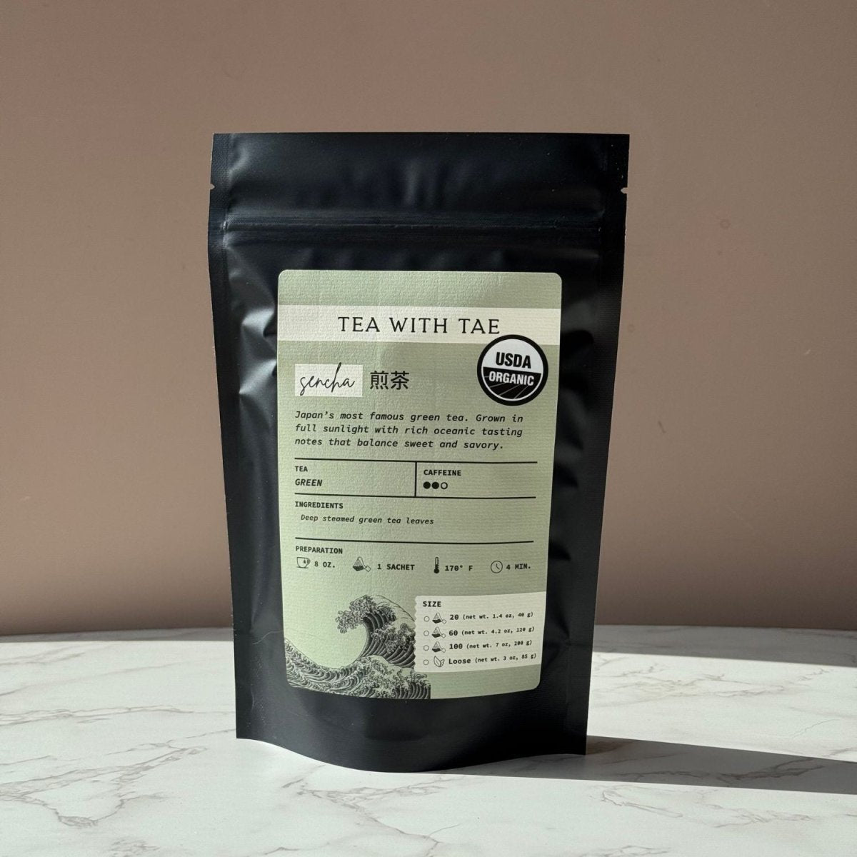 Organic Sencha Green Tea Pouch - Tea with Tae