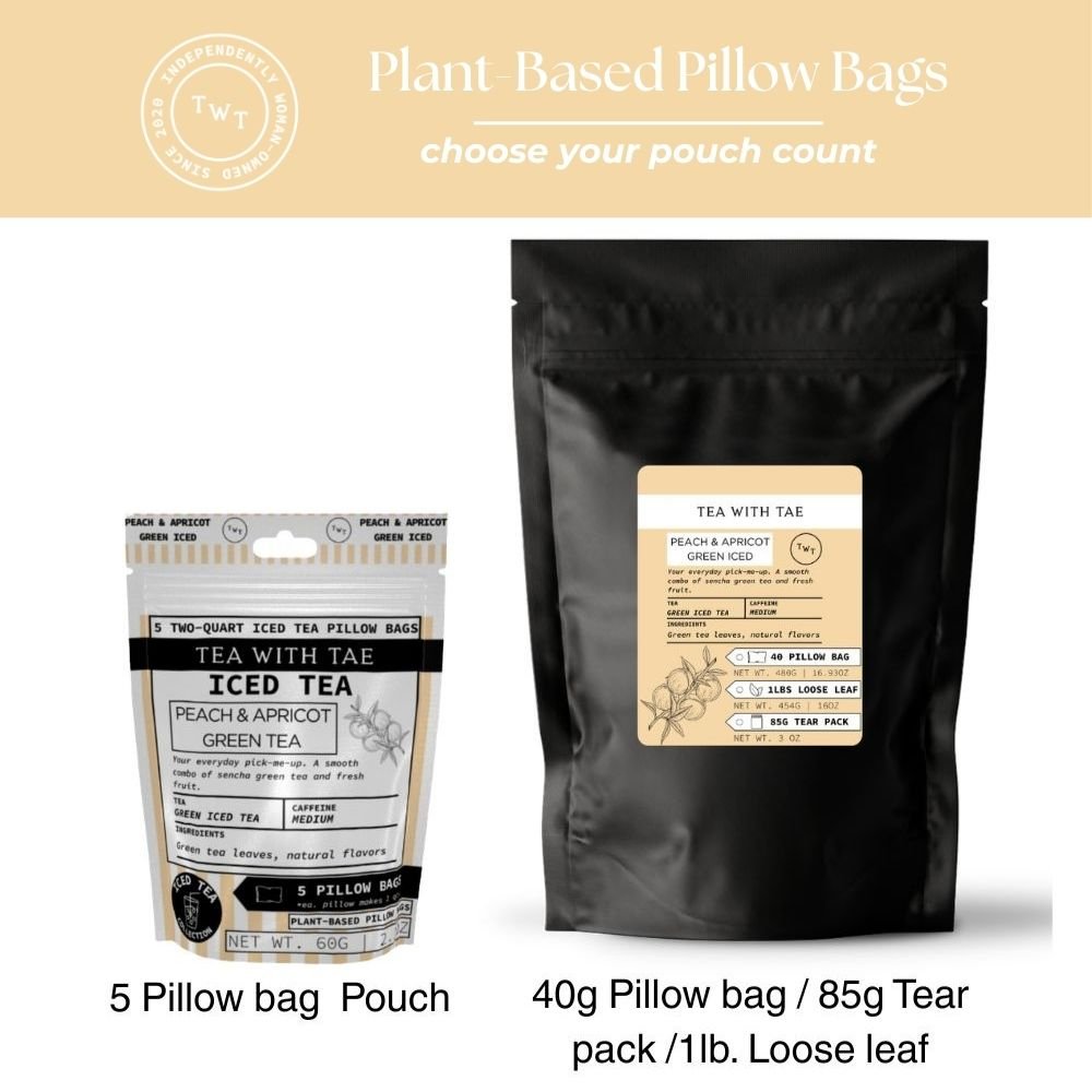 Peach & Apricot Green Iced Tea Pouch - Tea with Tae