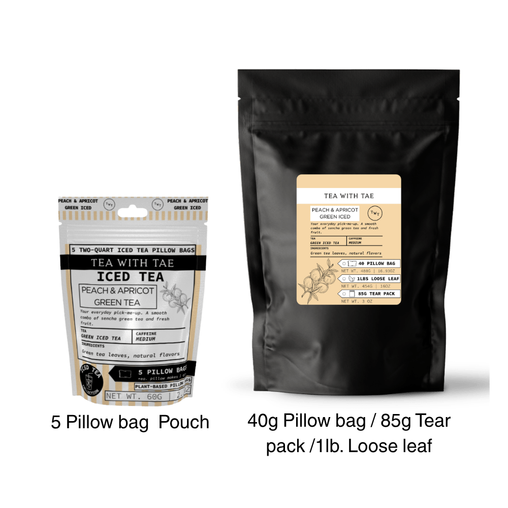 Peach & Apricot Green Iced Tea Pouch - Tea with Tae