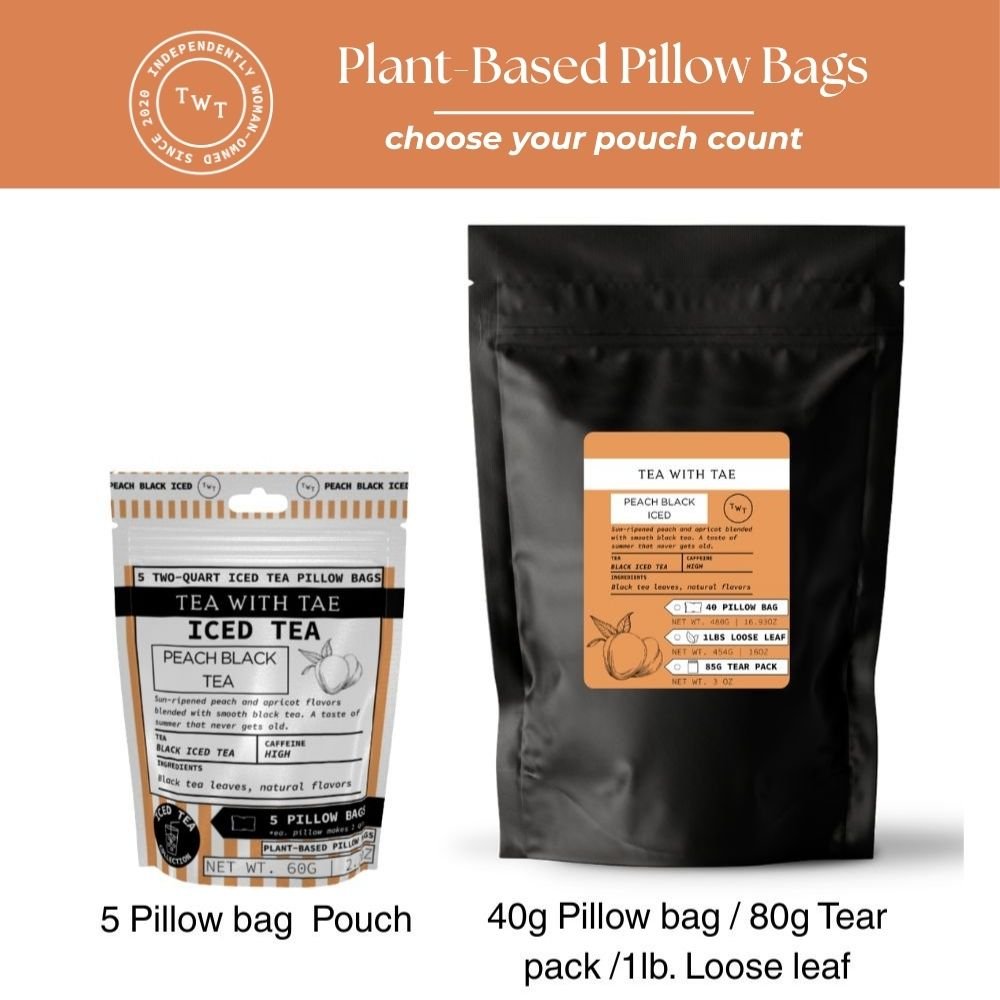 Peach Black Iced Tea Pouch - Tea with Tae