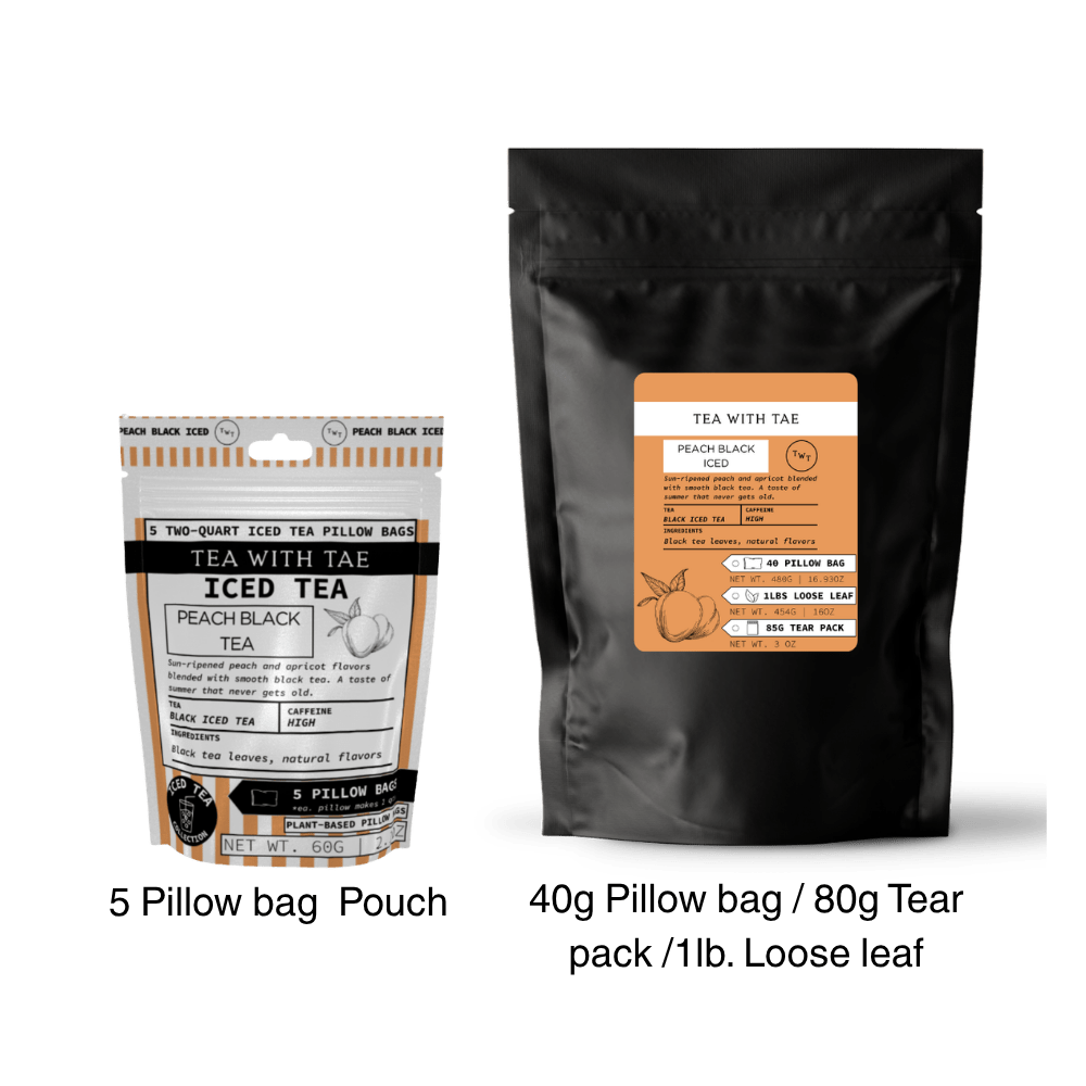 Peach Black Iced Tea Pouch - Tea with Tae