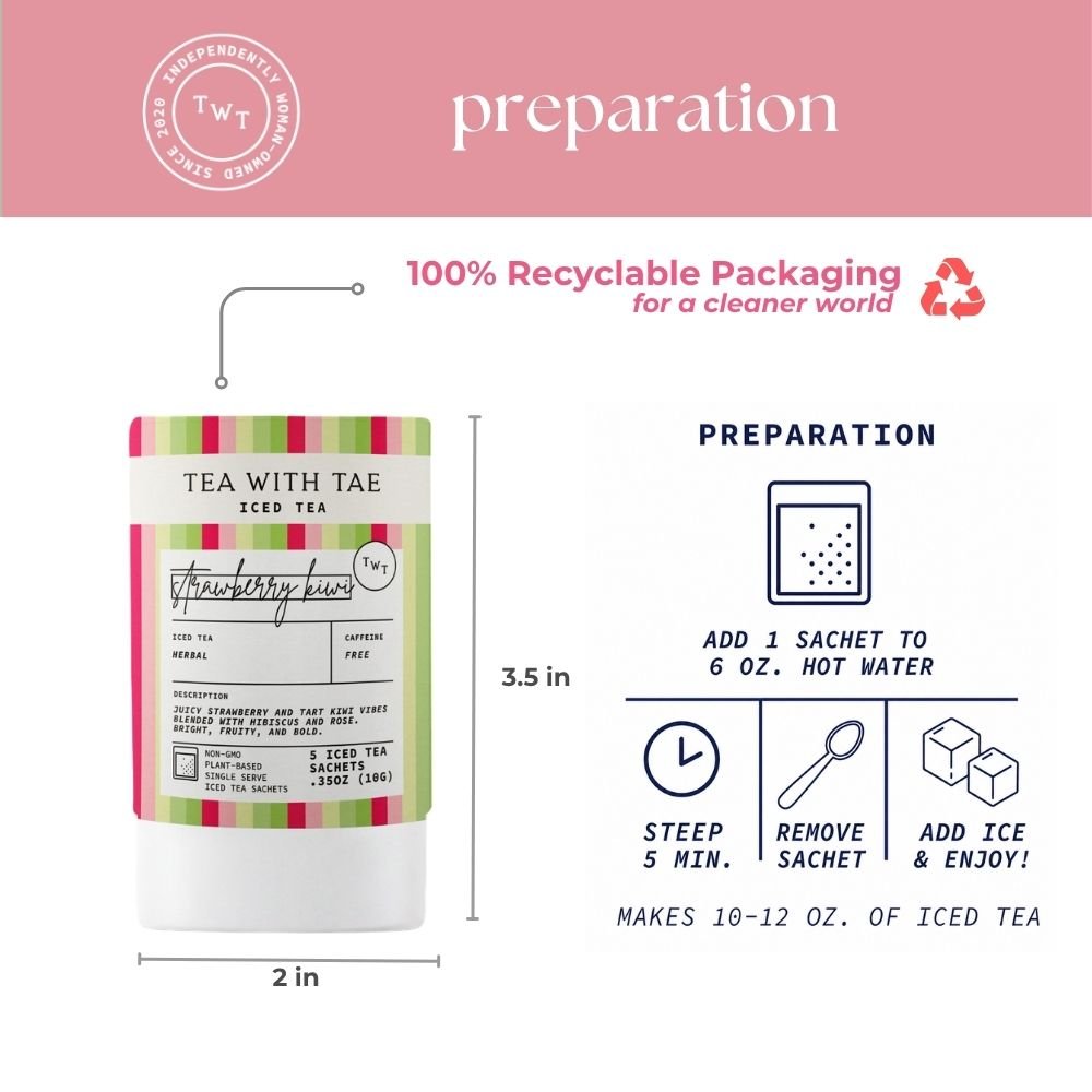 Strawberry Kiwi Iced Mini Tea Tube (5 iced sachets) - Tea with Tae