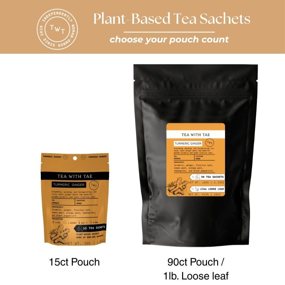 Turmeric Ginger Hot Tea Pouch - Tea with Tae