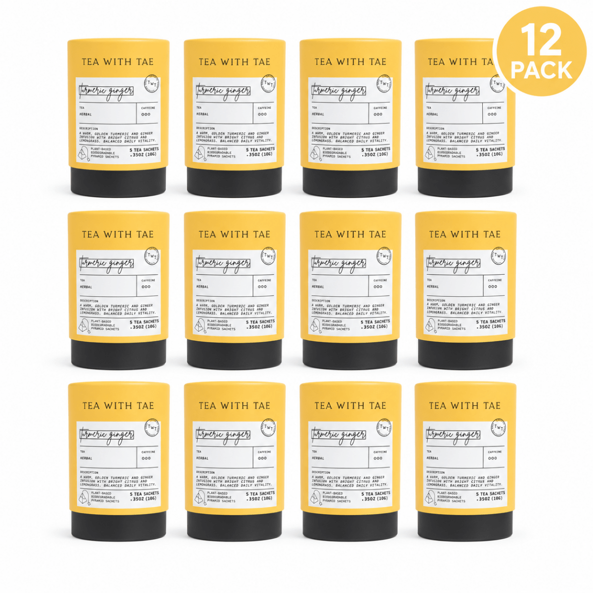 Turmeric Ginger Mini Tea Tube (5 tea bags) - Tea with Tae