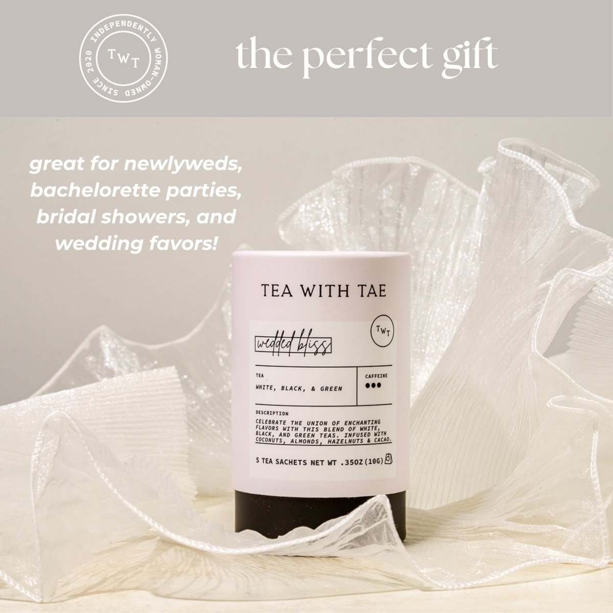 Wedded Bliss Mini Tea Tube (5 tea bags) - Tea with Tae